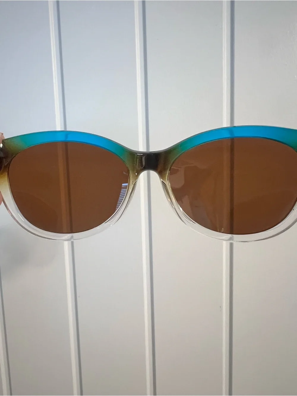 Panama Jack Blue Green to Clear Gradient Woman’s Sunglasses Brown Lenses - NWT!